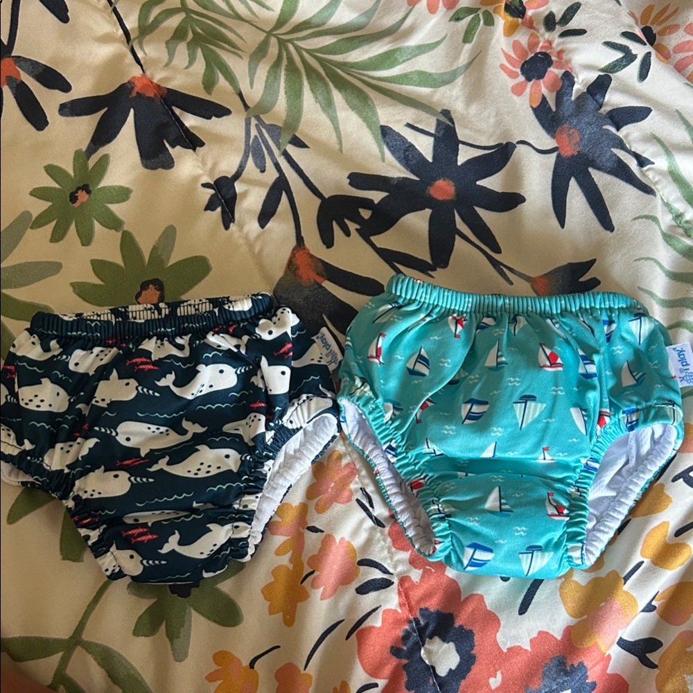 i play. Whale and Sailboat Swim Diapers- Navy and Aqua